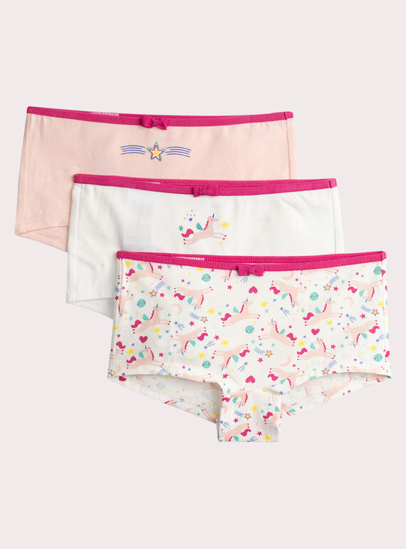 3er Set Fancy Print Shorty für Mädchen  VEFAHOTUNI / 24WH1183SHY001