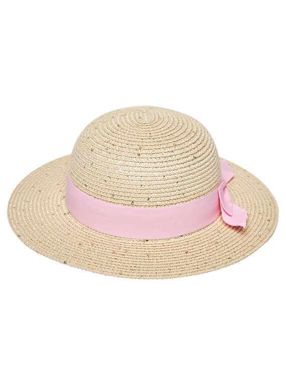 Mädchenhut mit rosa Band JYAPOEHAT2 / 20SI01G2CHA009