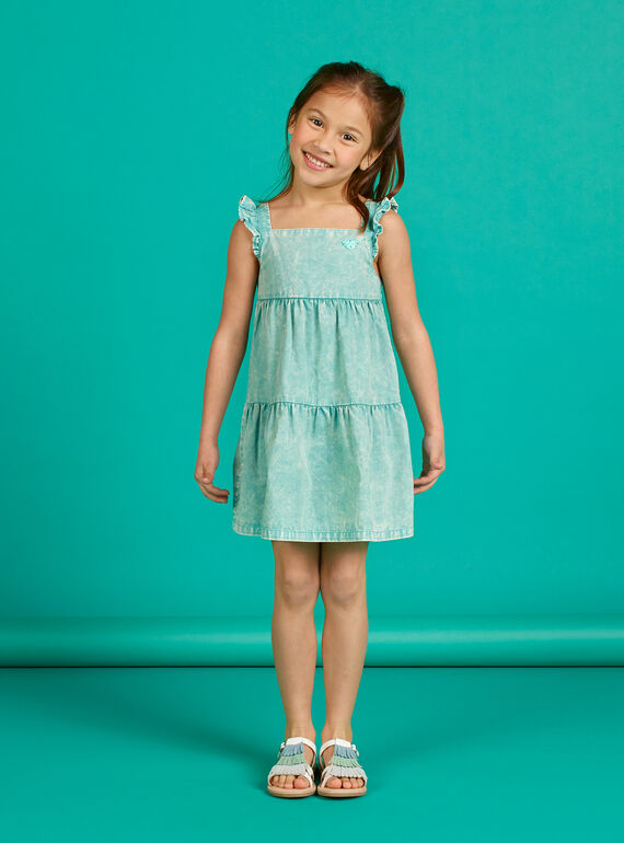 Mintfarbenes Kleid für Mädchen LAVEROB5 / 21S901Q5ROBG621