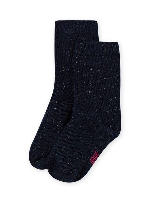 Schillernde mitternachtsblaue Socken für Mädchen MYAJOSCHO1 / 21WI0111SOQC205