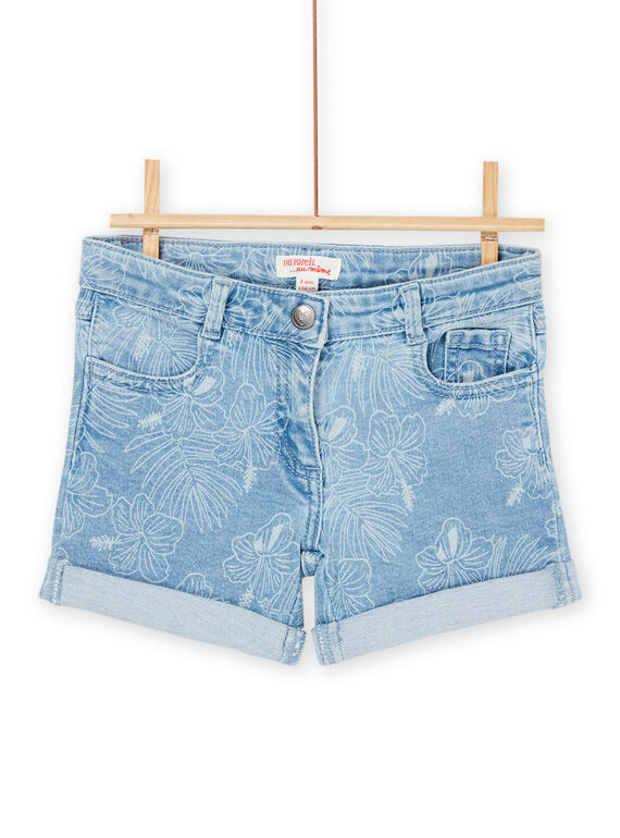 Hellblaue Shorts mit Hawaii-Blumenmuster RAJOSHORT4 / 23S90191SHOP272