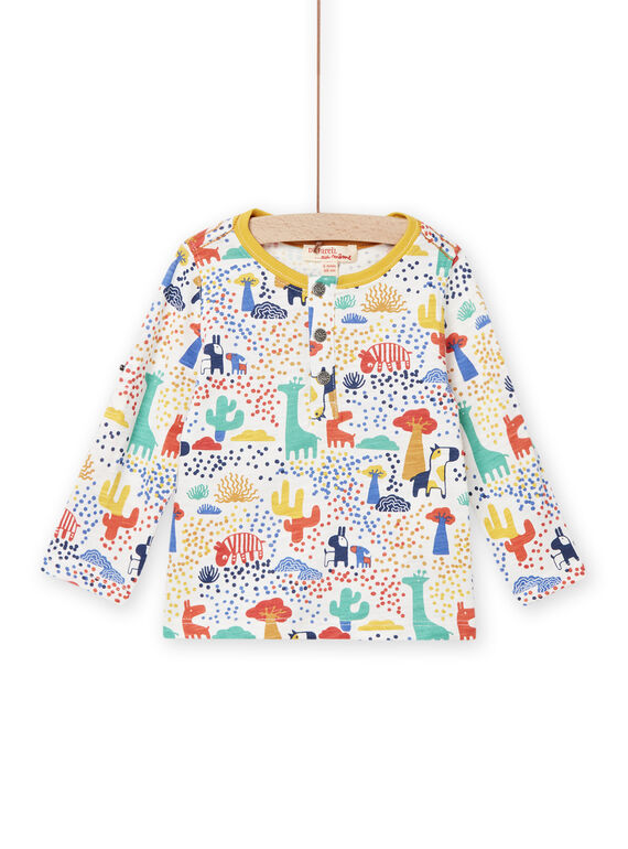 Baby Junge tunesisches T-Shirt mit Kragen und buntem Muster NULUTUN / 22SG10P1TML001