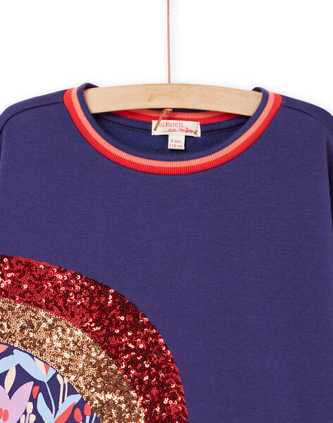 Sweatshirtkleid mit Regenbogenmotiv und Pailletten RAPUROB2 / 23S901L2ROB703