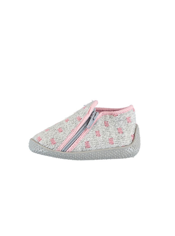 Graue Hundeslipper aus Samt für Babys Mädchen GBFBOTRICO / 19WK37Z5D0A943