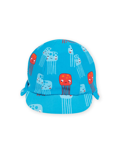 Baby Junge blaue Mütze mit Quallendruck NYUCASQ2 / 22SI10L1CHAC215