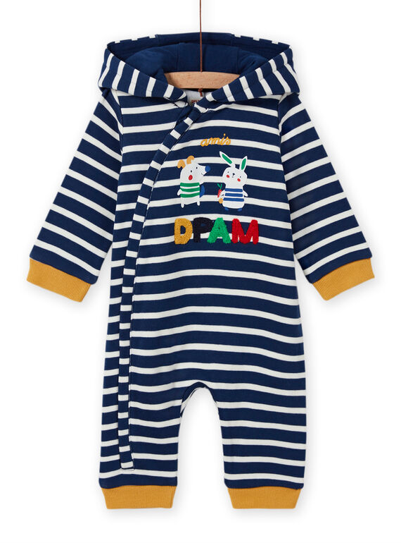 Mitternachtsblau gestreifter Overall für Baby-Jungen mit Tierprint MUMIXCOM / 21WG10J1CBL713