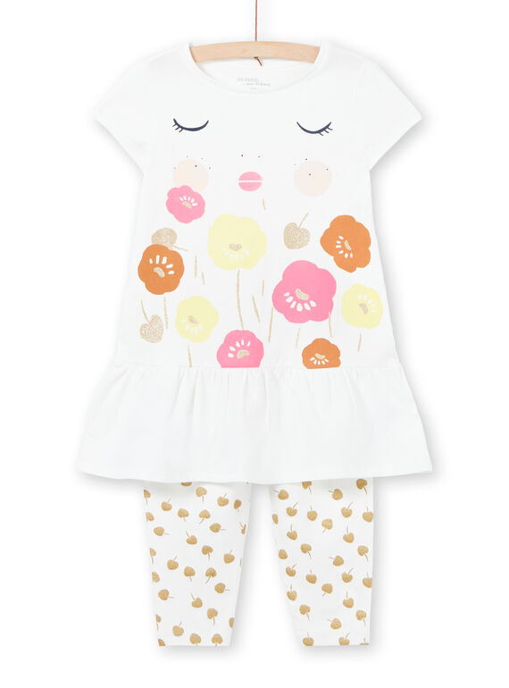 Weißer Pyjama für Mädchen LEFAPYJCOU / 21SH11C5PYJ001