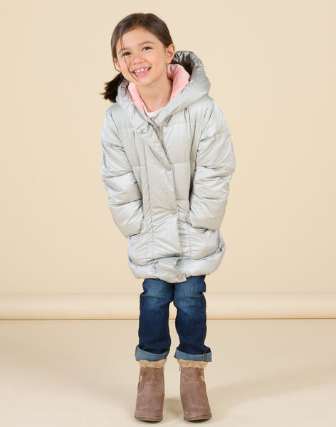 Silberne Daunenjacke mit Kapuze PALONDOUN2 / 22W901G1D3E956
