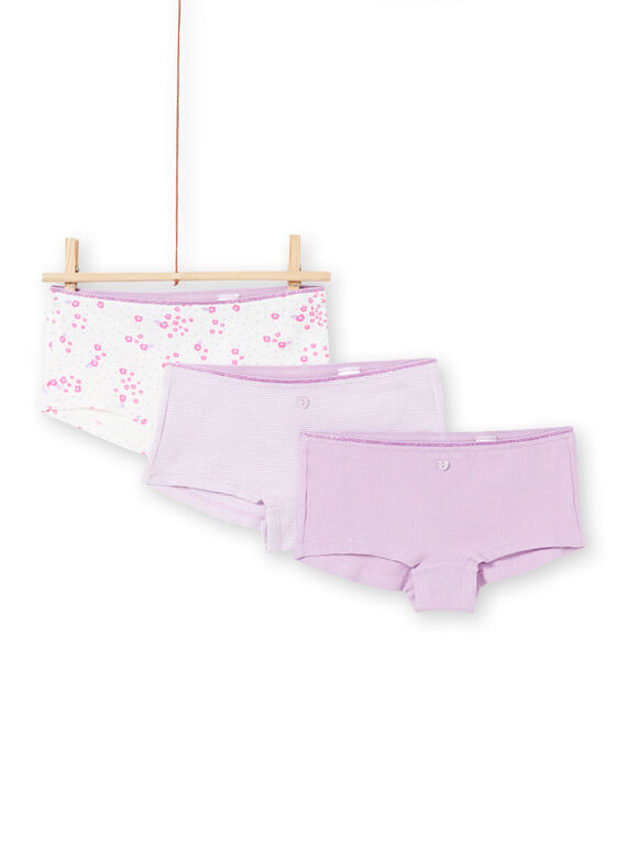 Set aus 3 sortierten Parma und Ecru Shorts für Mädchen MEFAHOTRIB / 21WH11B4SHY001