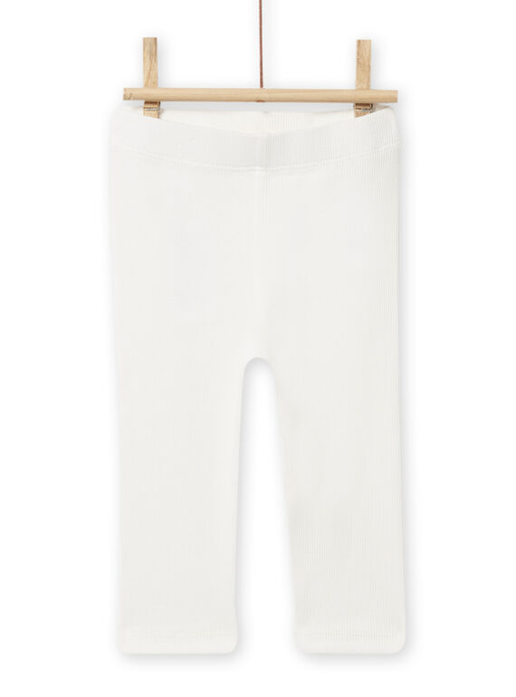 Baby Mädchen Stretch-Ripp-Leggings in Ecru NYIJOLEG1 / 22SI0964CAL001