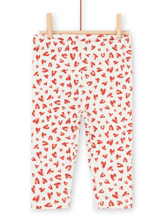 Leggings ecru und rot baby girl LYITERLEG / 21SI09V1CAL001