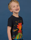 Nachtblaues kurzärmeliges Fantasie-T-Shirt für Kinder Jungen NOWATI3 / 22S902V3TMC705