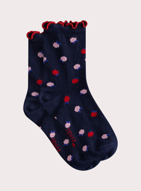 Socken in Blau mit Muster für Mädchen  WYAJOSCHO1 / 25SI01I4SOQC211