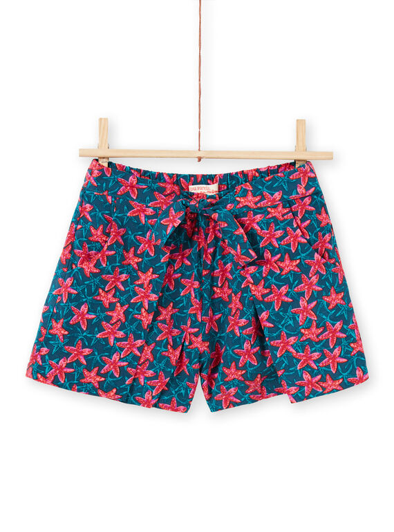 Mädchen Ente blau und rot Seestern Shorts LABONSHORT2 / 21S901W3SHO716