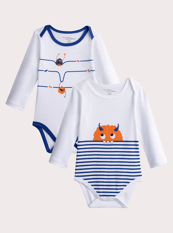2er Set Long Sleeve Body mit Monstermuster für Baby Boy  VEGABODMON / 24WH1482BDL000