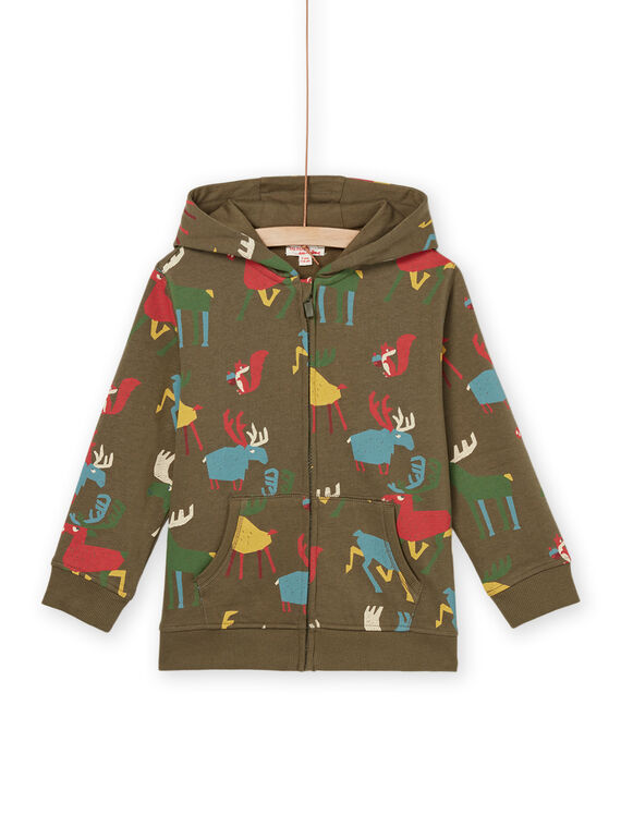Kapuzen-Sweatshirt mit Elch-Print POJOJOH3EX / 22W902D4JGH609