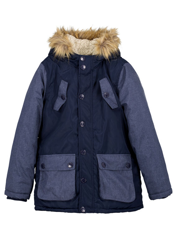 Warm gefütterter Bicolor-Parka Marineblau / Blau meliert GOGROPAR2 / 19W90286PAR070