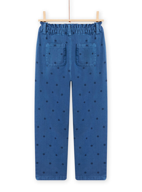 Kind Mädchen Paperbag Twill Hose blau Bondi Druck NAGAPANT / 22S901O1PANC220