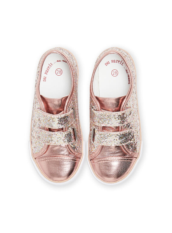 Rosa Pailletten-Sneakers Kind Mädchen NATOILGLITP / 22KK3598D16030
