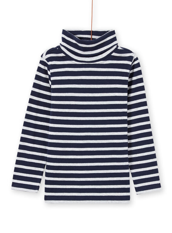 Langärmelige blau-weiß gestreifte Unterhose für Jungen MOJOSOUP4 / 21W902N4SPL705