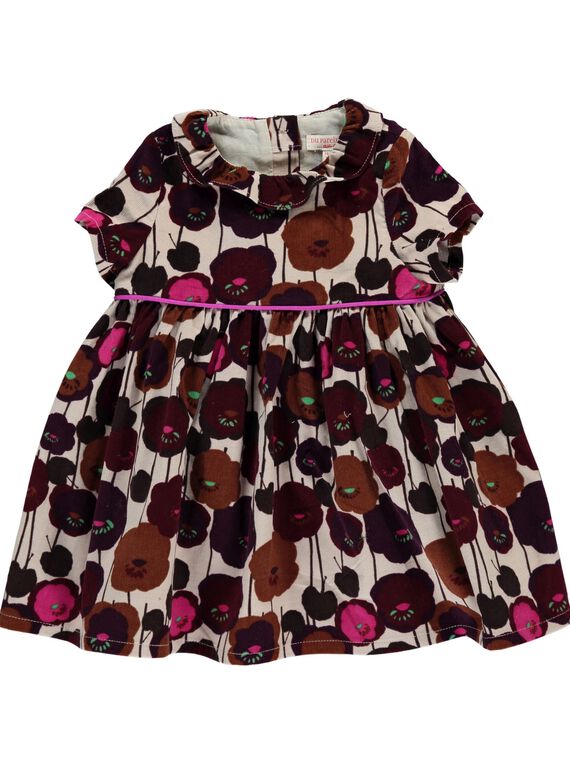 Baby girls' velour dress DICHOROB4 / 18WG09F2ROB099