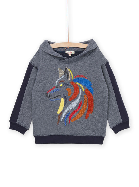 Pullover mit Schalkragen und Wolfsmuster POGOSWE / 22W902O1SWE705