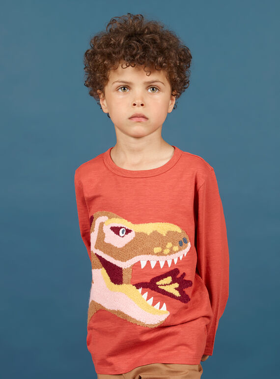 Jungen-T-Shirt in Orange und Gelb MOPATEE1 / 21W902H3TMLE415