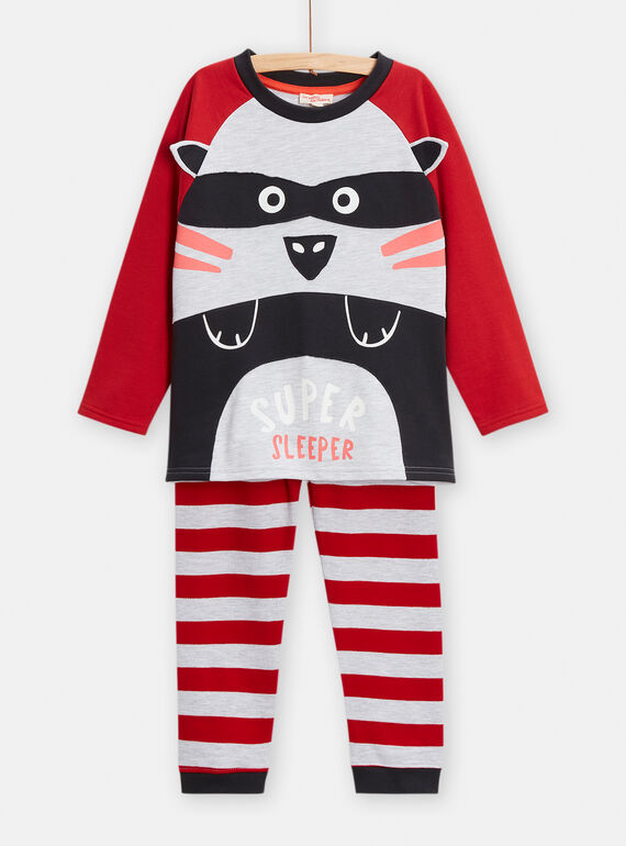 Roter phosphoreszierender Pyjama für Jungen TEGOPYJRAC / 24SH1248PYJJ922