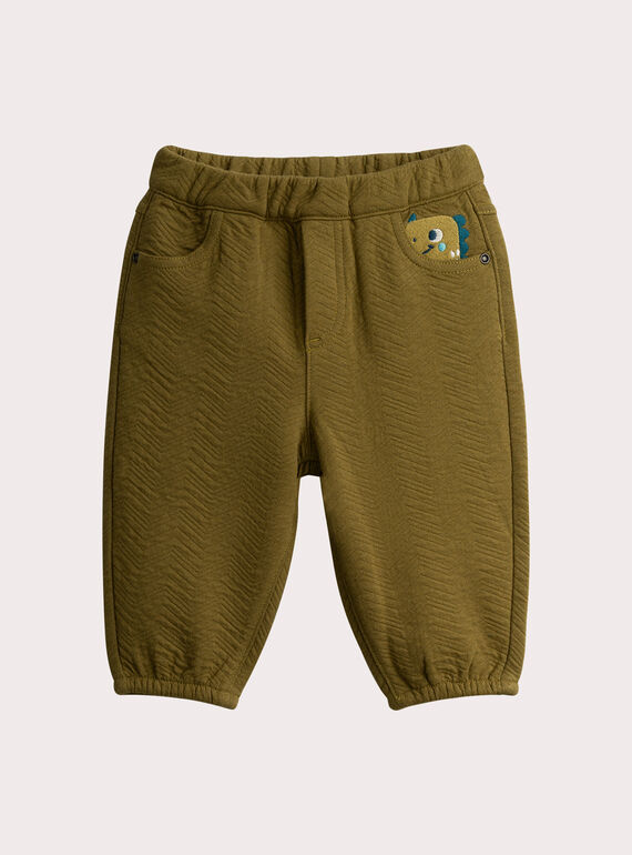 Olivgrüne Hose aus Fleece für Baby Jungen  VUKLIPAN1 / 24WG1042PAN633