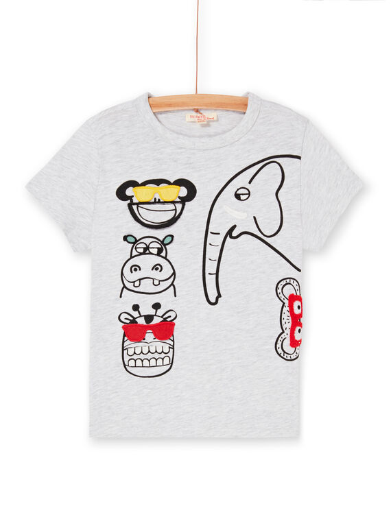 Graues und schwarzes T-Shirt für Jungen LOVITI6 / 21S902U2TMC943
