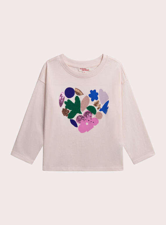 T-Shirt, beige mit floraler Animation, Mädchen XABLUTEE2 / 25W901N1TML114