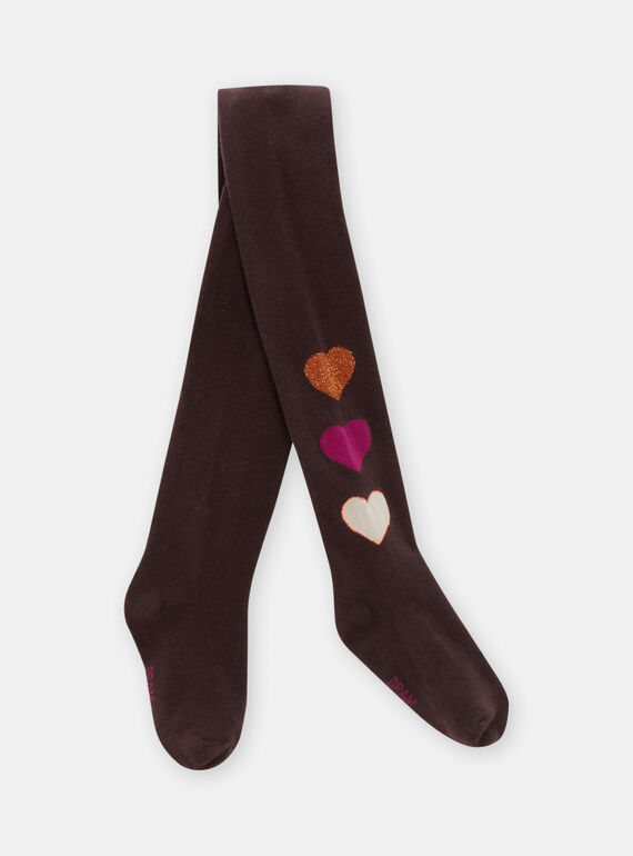 Braune Strumpfhose für Mädchen SYALOCOL / 23WI01N2COLI803