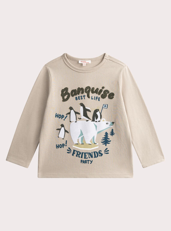 Graues T-Shirt für Jungen mit Eisschollenmotiv VOPERTEE3 / 24W902R1TMLJ913