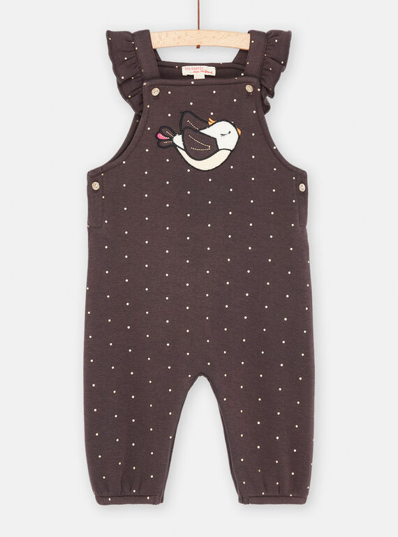 Brauner Jumpsuit mit goldenen Punkten für Baby-Mädchen SILOCOMB / 23WG09R1CBLJ905