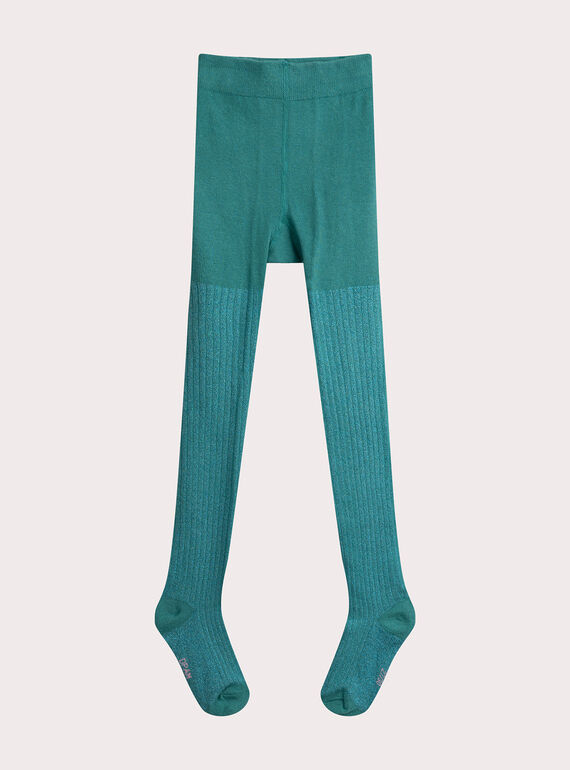 Gerippte Marine-Strumpfhose für Mädchen  VYAJOSCOL5 / 24WI01H1COL215