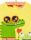 Baby Junge gelbes T-Shirt mit Krokodil und Frosch-Animationen NUHOTI1 / 22SG10T1TMC103