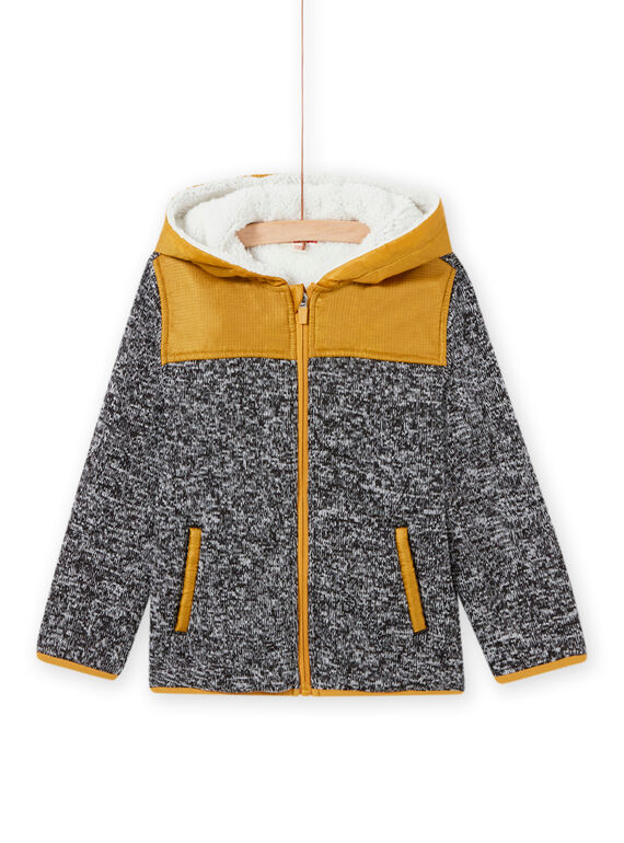 Schwarze technische Kapuzenjacke für Jungen mit Reißverschluss MOJOTEKGIL2 / 21W902N1GIL090