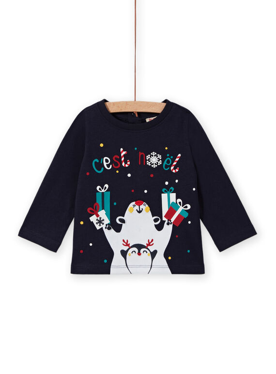 Baby Boy's Marineblau Fantasy Weihnachten T-Shirt MUNOTEE / 21WG10Q1TML070