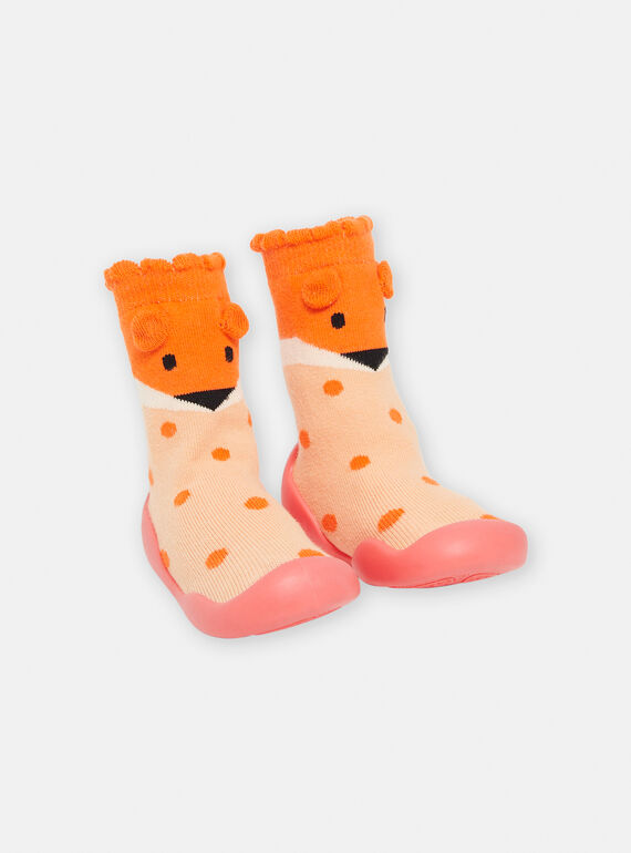 Orange- und rosafarbene Sockenschuhe mit Pünktchenmuster SICHO7REN / 23XK3761D08400