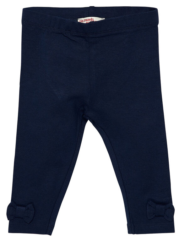 Marineblaue Baby-Leggings für leine Mädchen, mit kleinen Schleifen JYIESLEG1 / 20SI0962D26070