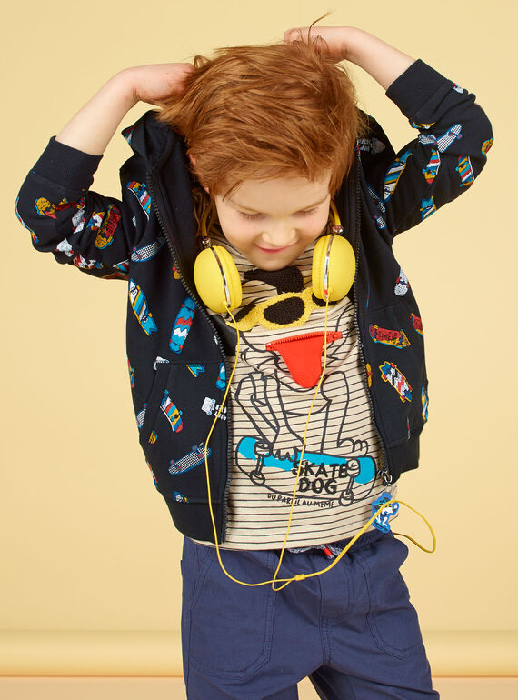 Schwarzer Skateboard-Print-Kapuzenpulli - Kid boy LOPOEGIL / 21S902Y1GIL090