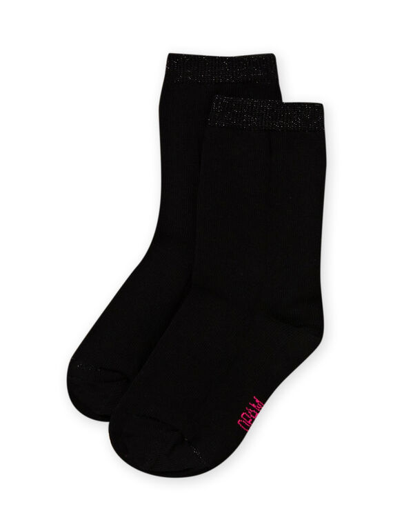Baby Mädchen schwarze halbhohe Socken MYAESCHO4 / 21WI01E1SOQ090