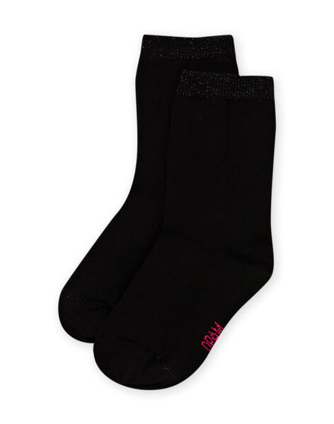 Baby Mädchen schwarze halbhohe Socken MYAESCHO4 / 21WI01E1SOQ090
