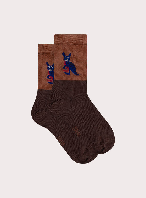 Socken, zweifarbig mit Känguru-Motiv, Jungen  XYOJOCHOC2 / 25WI02E4SOQI814