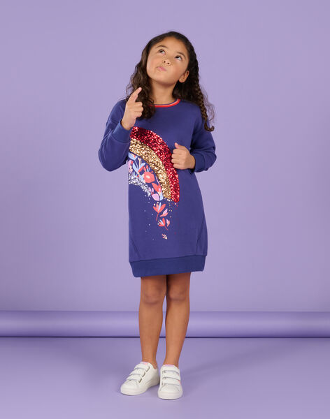 Sweatshirtkleid mit Regenbogenmotiv und Pailletten RAPUROB2 / 23S901L2ROB703