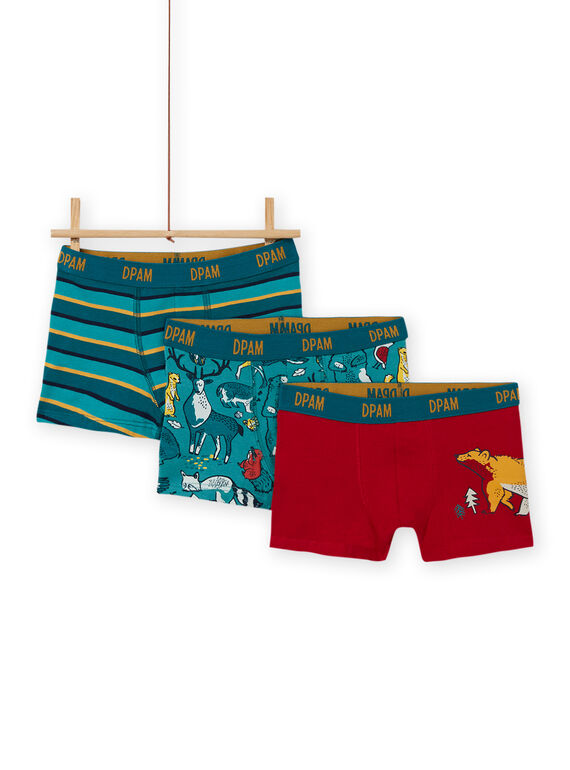 Set aus 3 verschiedenen Boxershorts mit Dinosaurier-Aufdrucken für Jungen MEGOBOXCANA / 21WH12C1BOX714