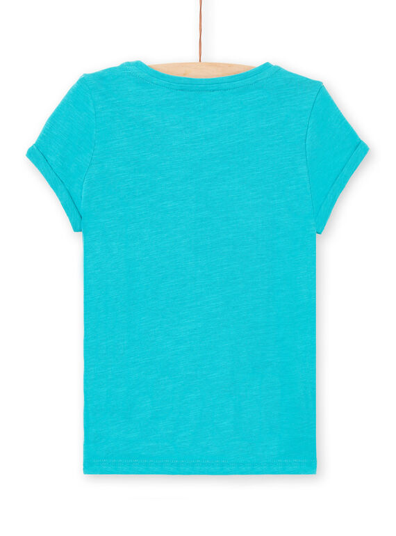 Türkisfarbenes Koala-T-Shirt für Mädchen LAVERTI3 / 21S901Q2TMCC217