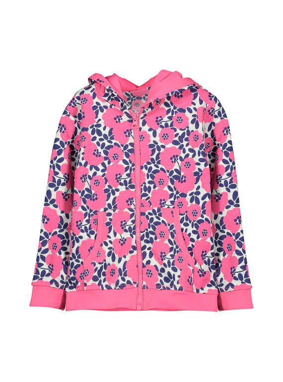 Kapuzenpullover mit Reißverschluss für Mädchen FAJOHOJOG3 / 19S901Y3D33099