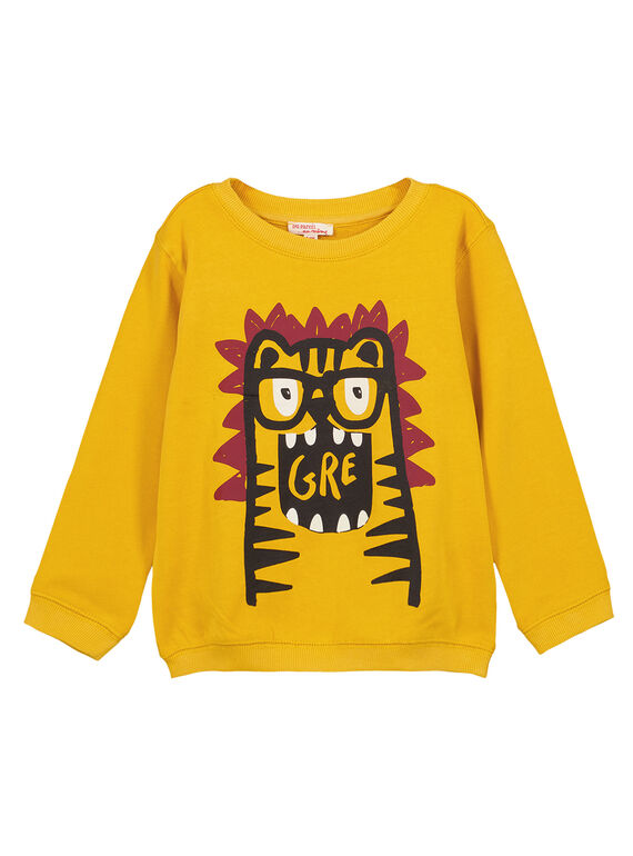 Leichtes Rundhals-Sweatshirt Ocker GOJOSWE4 / 19W90244SWBB116