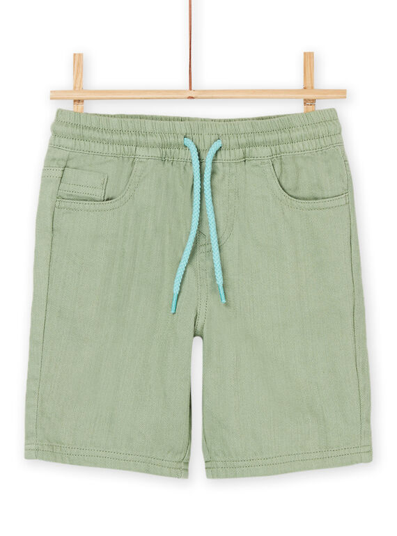 Grüne Bermuda-Shorts mit elastischem Bund ROEXOBER3 / 23S902V2BER633